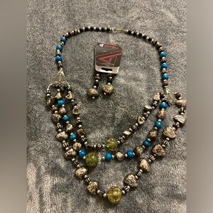 Boho Statement Necklace & Earrings Set – Made in India it’s new with tag